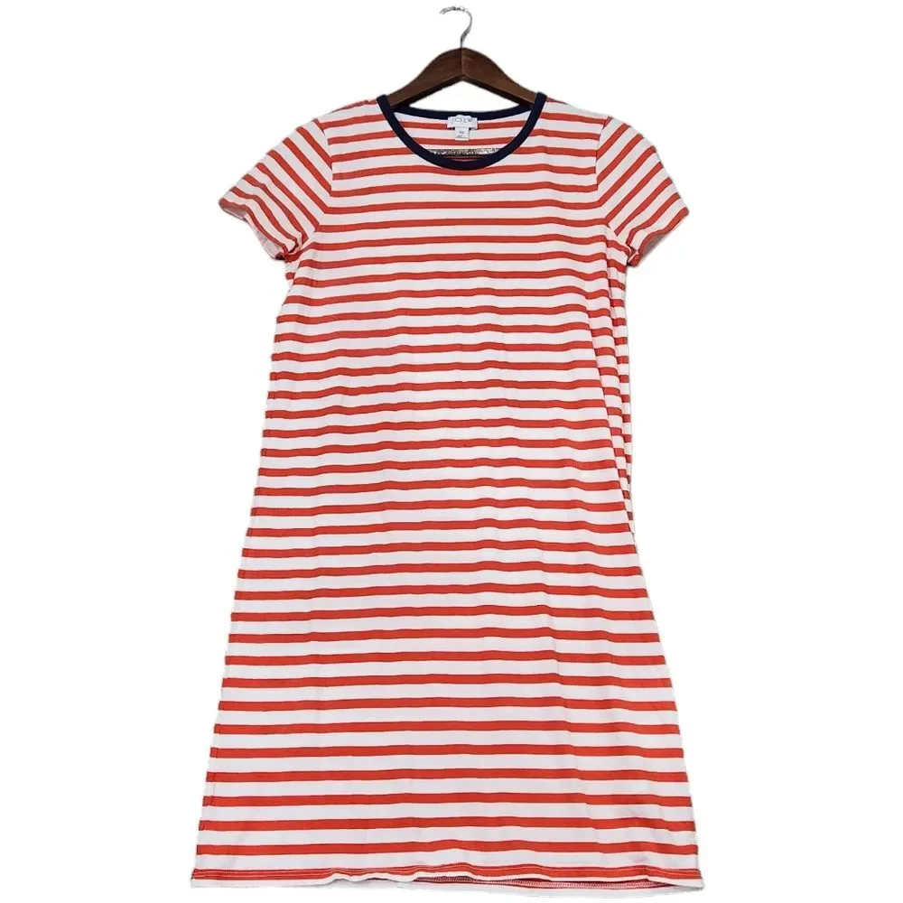 J Crew Short Sleeve Striped T-Shirt Dress 100% Cotton Super Cute Size XS